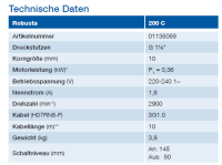 ABS Entwässerungspumpe Robusta 200 C W/TS 01135059