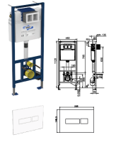 Sanit WC-Element Classic 2-Mengen Sp&uuml;lung inkl.Bet&auml;tigungsplatte weiss 1120x450mm 90.506.00.0000