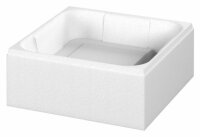 Duschwanne-Paket-9 Stahl 3,5mm 80x80x16cm weiss inkl. Träger, Ablaufgarnitur