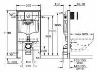 Grohe WC-Set Rapid SL 38764 BH 1,13m mit Abdeckplatte...