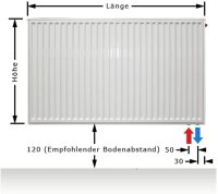 Buderus VC-Profil 11/500/400, R Logatrend Flachheizk&ouml;rper inkl. Halter &amp; Stopfen 7750102404