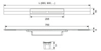 TECEdrainprofile Duschprofil 800 mm Edelstahl...