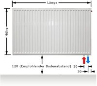 Buderus VC-Profil 11/900/400, R Logatrend Flachheizkörper inkl. Halter & Stopfen 7750111404